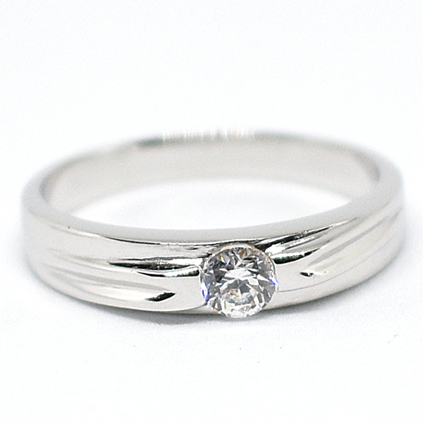 แหวนเงินแท้ราคาถูกชุบทองคำขาว เพชรCZแท้ 0.17 กะรัต งานประณีตสวยงาม สั่งผลิตค่ะ