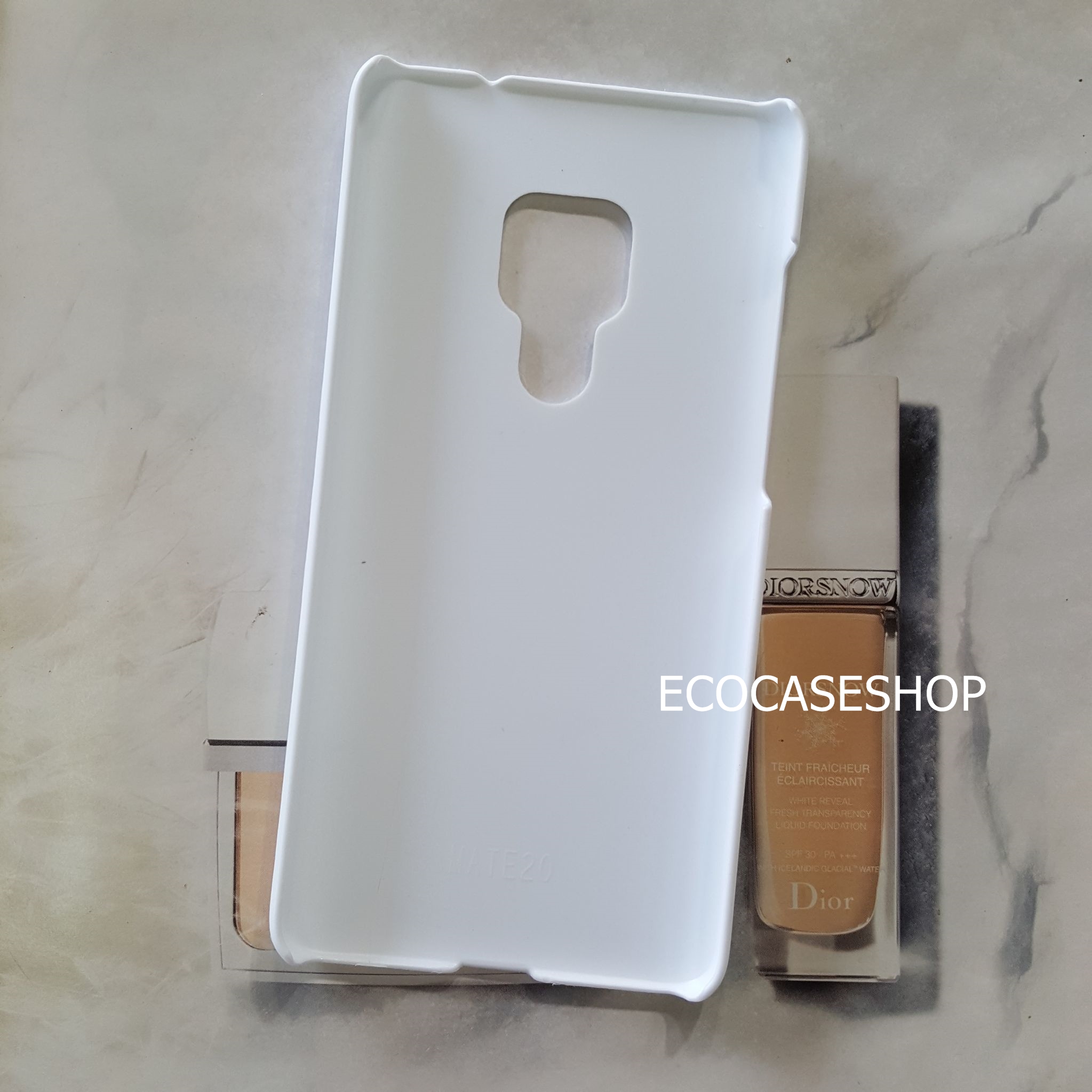 Huawei Mate20 เคสแข็งด้าน สีขาว (เหมาะสำหรับงานสกรีนความร้อน sublimation)
