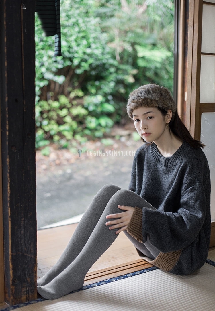 800D เลกกิ้งถุงน่องผ้าฝ้ายบุขนแกะกันหนาว มี 4 สี