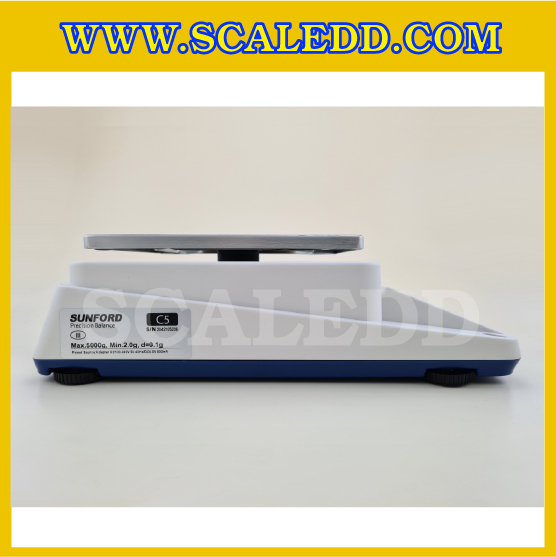 เครื่องชั่งละเอียดสูง พิกัด 5000 กรัม ค่าละเอียด 0.1 กรัม ทศนิยม 1 ตำแหน่ง ยี่ห้อ SUNFORD รุ่น C5 (รหัสตัวแทนจำหน่าย B198)