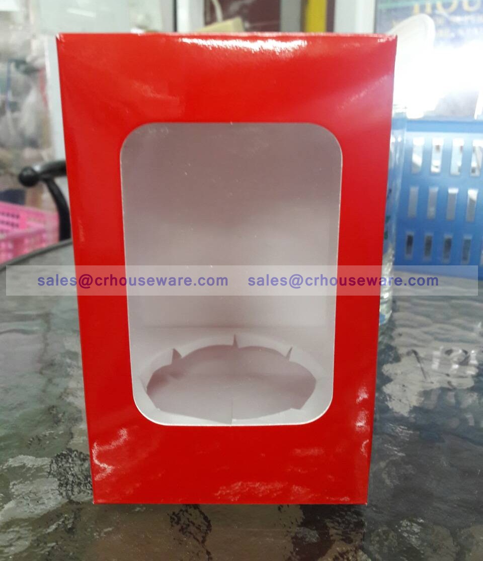 กล่องบรรจุแก้วน้ำ 10 oz. 005-K1210 (เฉพาะกล่อง),กล่องกระดาษของขวัญ,กล่องใส่แก้วน้ำโชว์ลายของขวัญ,กล่องสำหรับสินค้าพรี่เมี่ยม