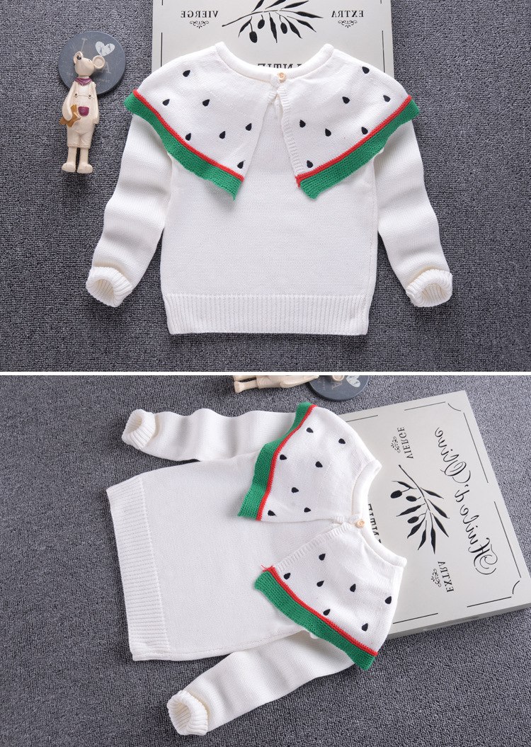 เสื้อกันหนาวเด็ก ลายแตงโม คอกลม