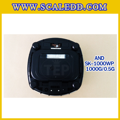 เครื่องชั่งน้ำหนักดิจิตอล1000กรัม เครื่องชั่งกันน้ำ1000g เครื่องชั่งดิจิตอล1000กรัม ตาชั่งกันน้ำ1000กรัม พิกัดน้ำหนัก 1000g ความละเอียด 0.5g ยี่ห้อ AND รุ่น SK-WP (เครื่องชั่งผ่านตรวจรับรองจากสำนักชั่งตวงวัด)