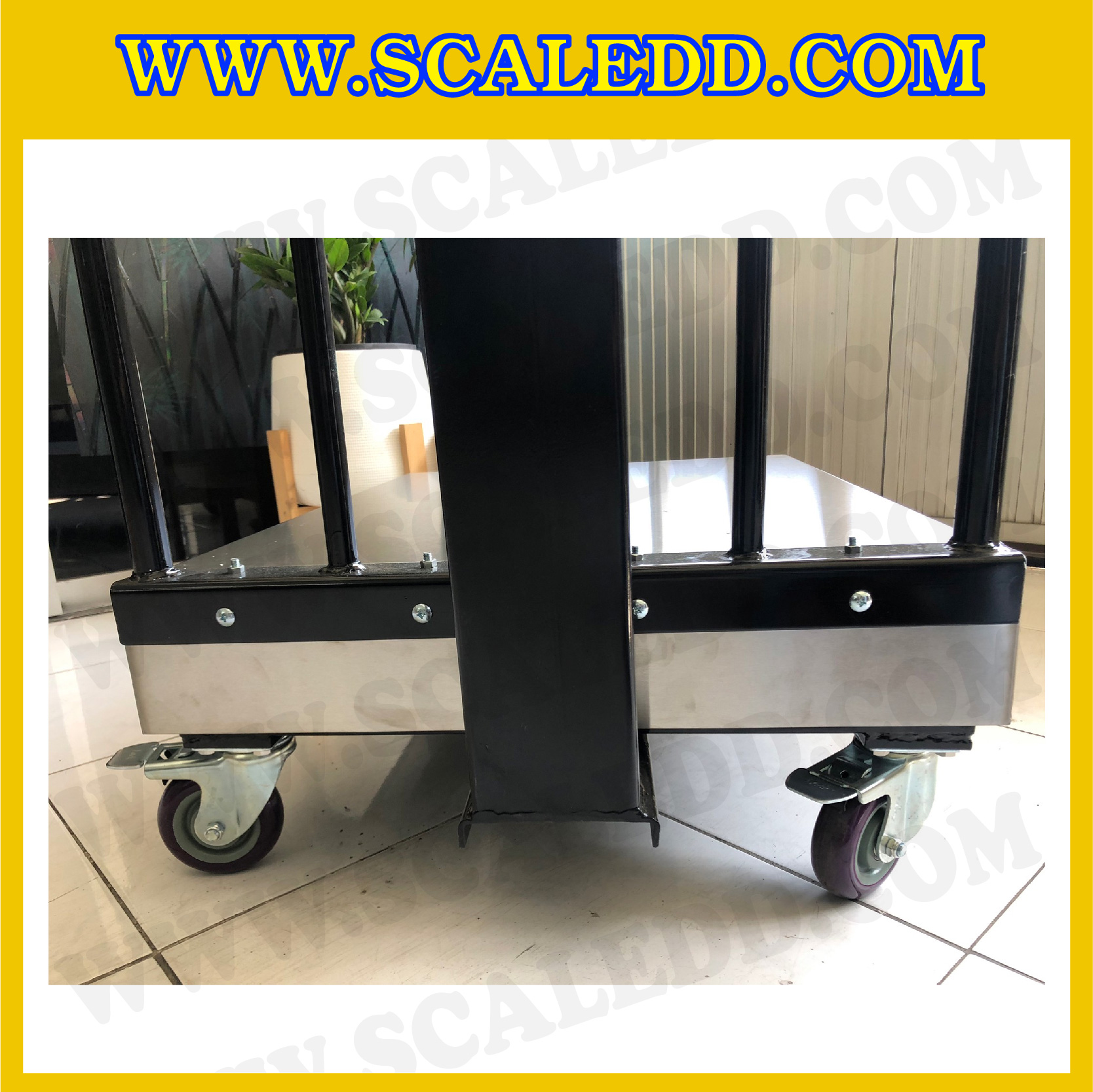 เครื่องชั่งน้ำหนักดิจิตอล IDS709E พิกัด 500kg ค่าละเอียด 0.05kg ยี่ห้อ SDS รุ่น IDS709E แท่นฝาครอบสแตนเลสขนาด 60x80cm. มีล้อเลื่อน และที่กันตก