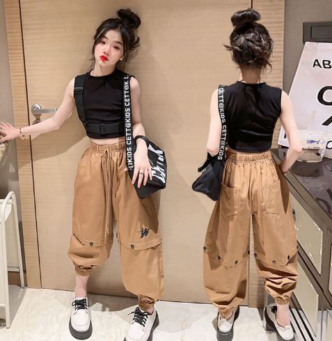 ชุดเต้น ชุดแดนซ์ เสื้อสีดำ+กางเกงขายาวสีแดง