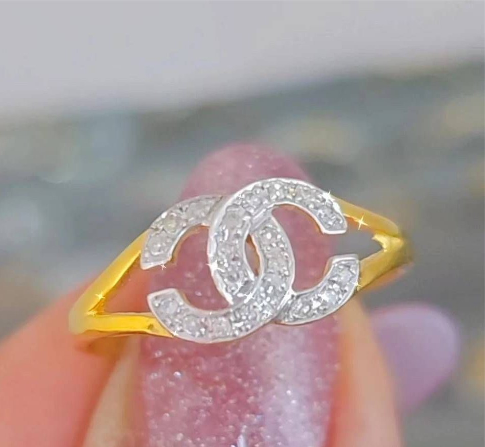 พร้อมส่งและสั่งผลิตแหวนเพชรCC แหวนแต่งงาน แหวนหมั้น ใส่เที่ยว ออกงาน แหวนทองคำ 9K เพชรกุหลาบแท้ 0.10 กะรัต 20 เม็ด ราคาถูกมาก ส่งฟรี