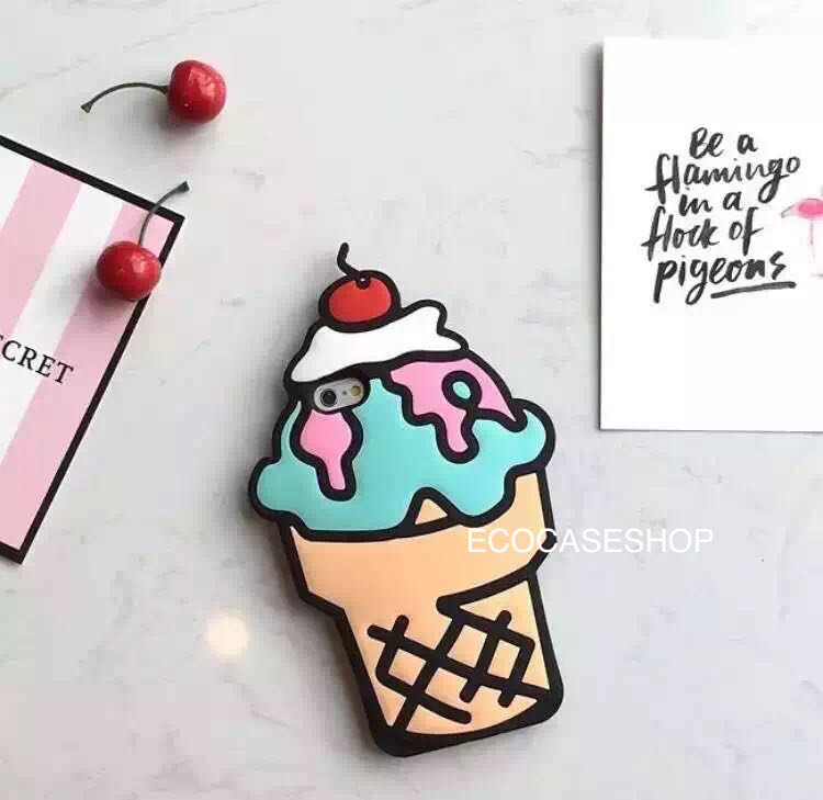 iPhone6plus/s เคสยางซิลิโคนไอศครีม สีครีม