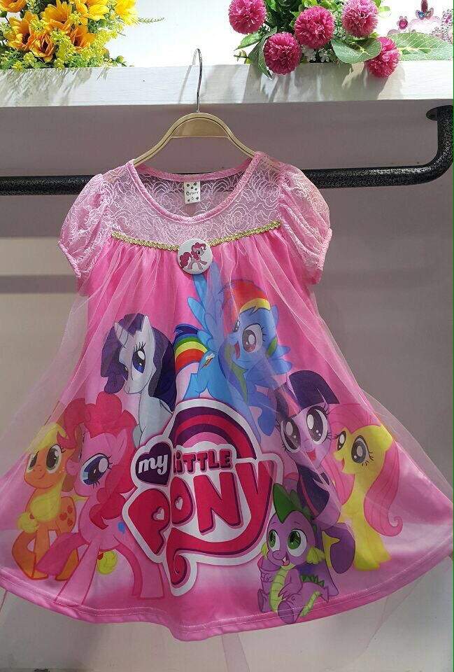 เดรสโพนี่ ทรงบาน-พริ้ว สีชมพู สีม่วง