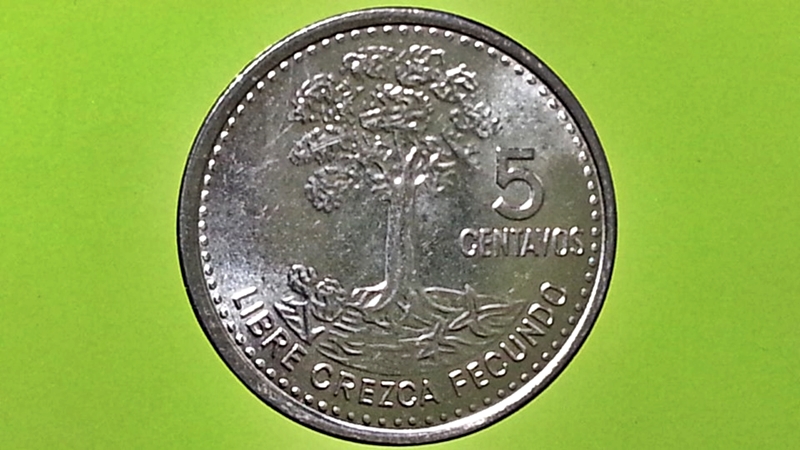 เหรียญ เงินตรา ประเทศ กัวเตมาลา Centavos (Magnetic) 2014