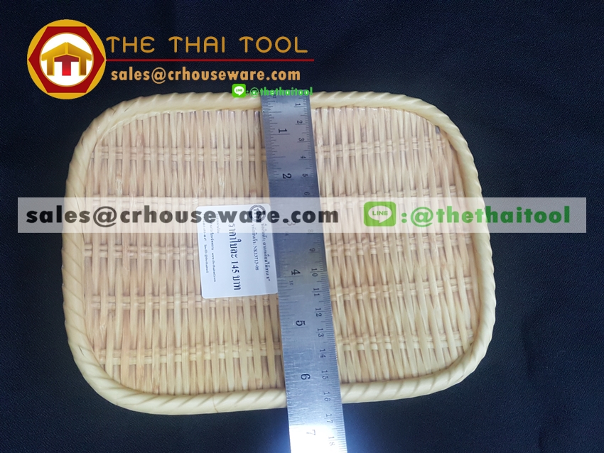 ถาดเหลี่ยม 8 นิ้ว ลายไม้สาน รหัส : NK13713-08 Melamine tray square shape weave design 8 inches. Code : 13713-08