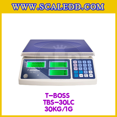 เครื่องชั่งนับจำนวน30กิโลกรัม เครื่องชั่งน้ำหนัก30kg เครื่องชั่งนับชิ้นงาน30kg ตาชั่งนับจำนวน30kg พิกัดน้ำหนัก 30kg ความละเอียด 1กรัม ยี่ห้อ T-BOSS รุ่น TBS-CC (เครื่องชั่งผ่านตรวจรับรองจากสำนักชั่งตวงวัด)