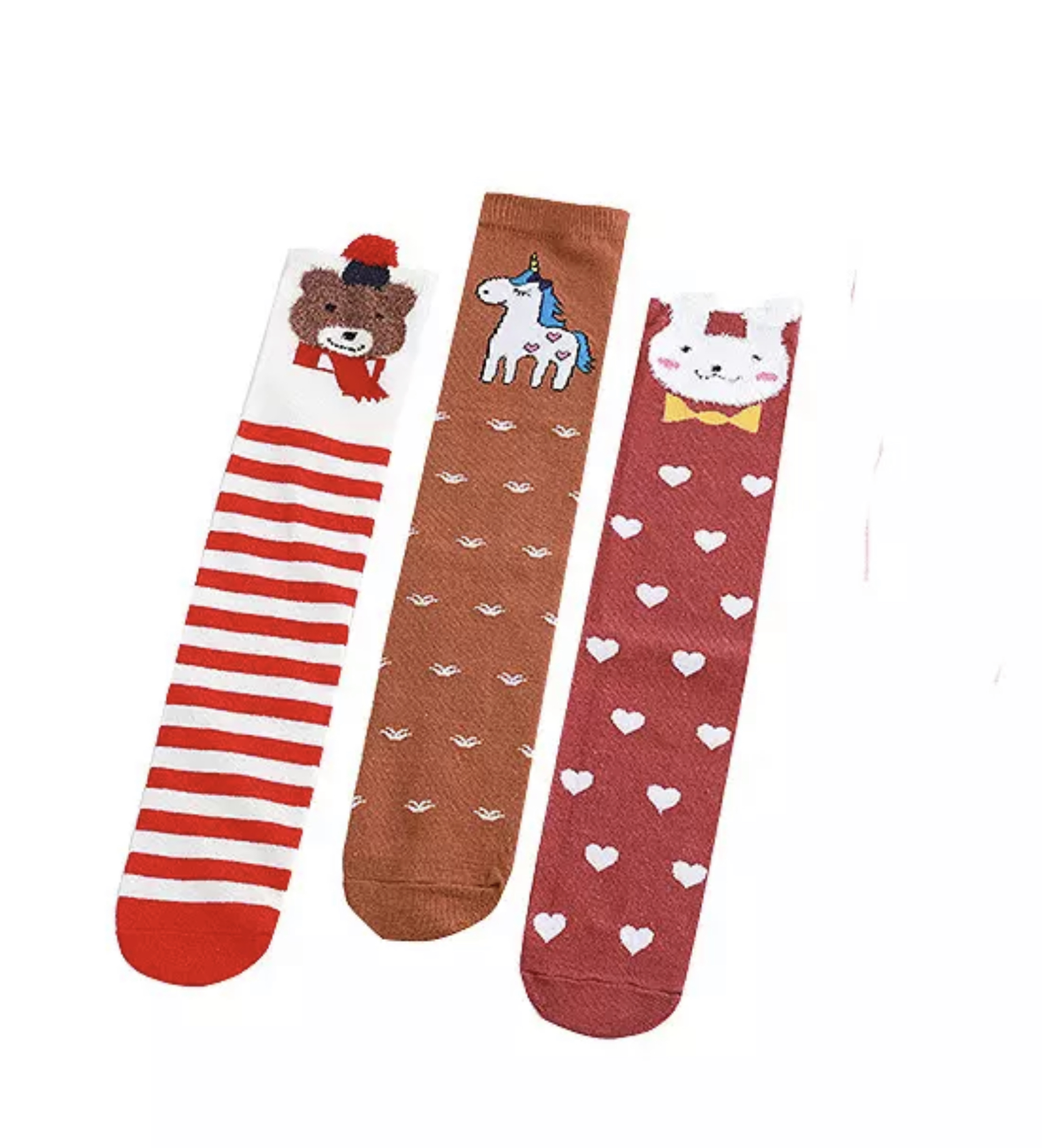 ถุงเท้ายาว ถุงเท้าเด็ก ลายหมี