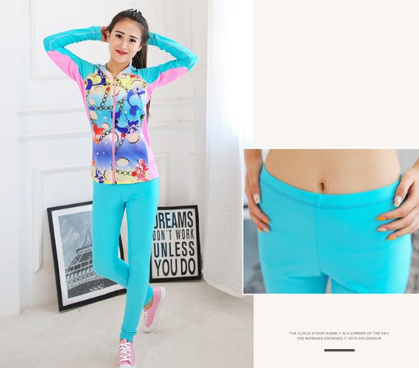 พร้อมส่ง ชุดว่ายน้ำ ผู้ใหญ่ เซ็ต4ชิ้น สีฟ้า สุดคุ้ม สามารถใส่แยกชิ้นได้