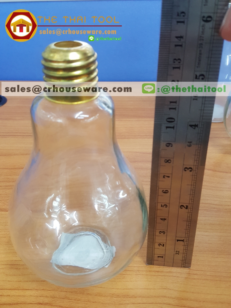 แก้วหลอดไฟ 300 ml. Drinking Bulb with screw cap 300 ml. Code : 005-J448