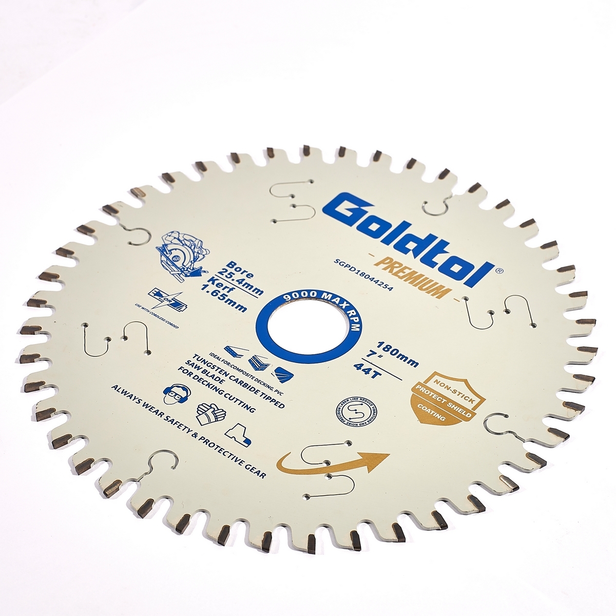 GOLDTOL ใบเลื่อยตัดไม้คอมโพสิต 7" (180 มม.) x 44 T