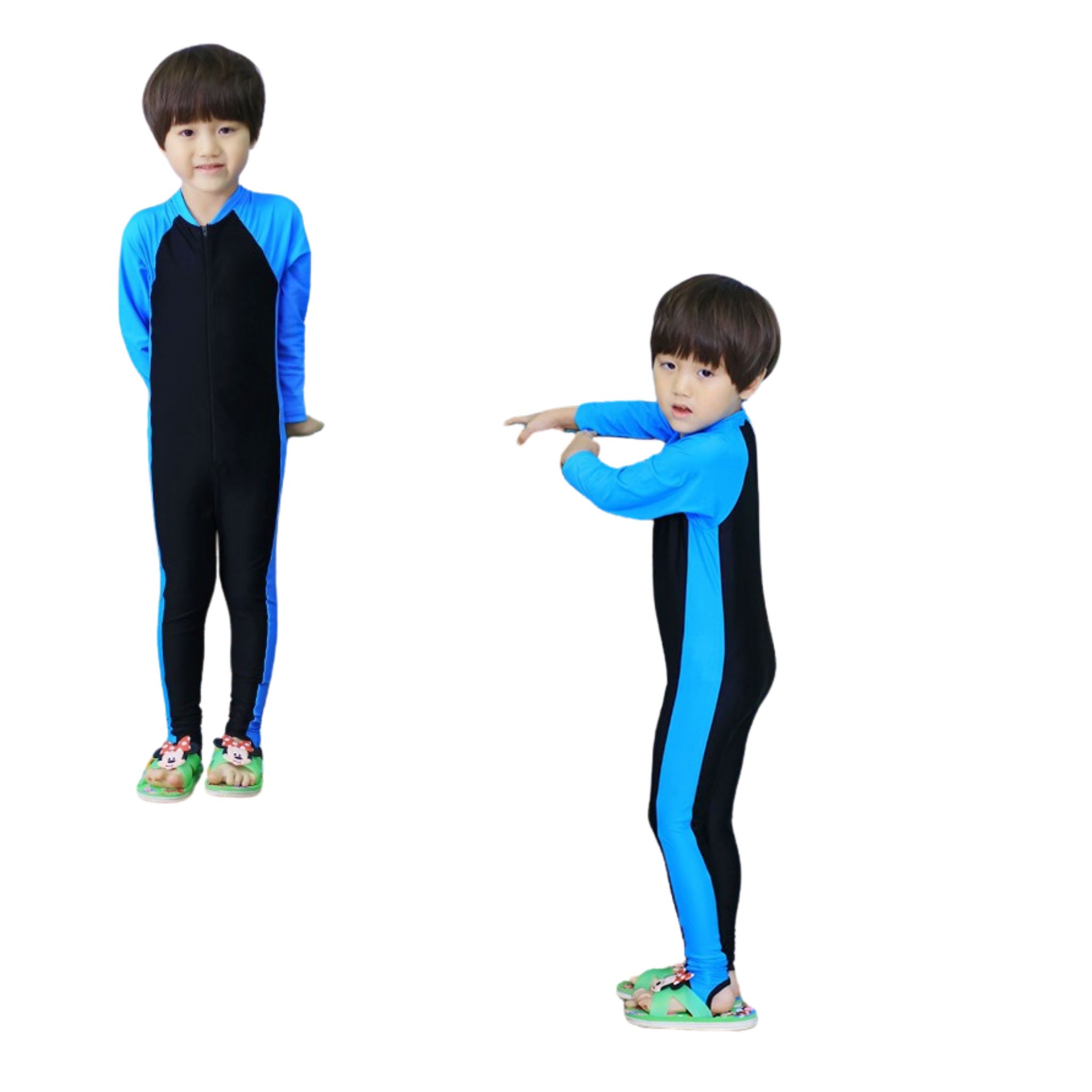 **พร้อมส่ง ชุดว่ายน้ำ เด็กชาย ชุดบอดี้สูท แขนยาวรัดส้น