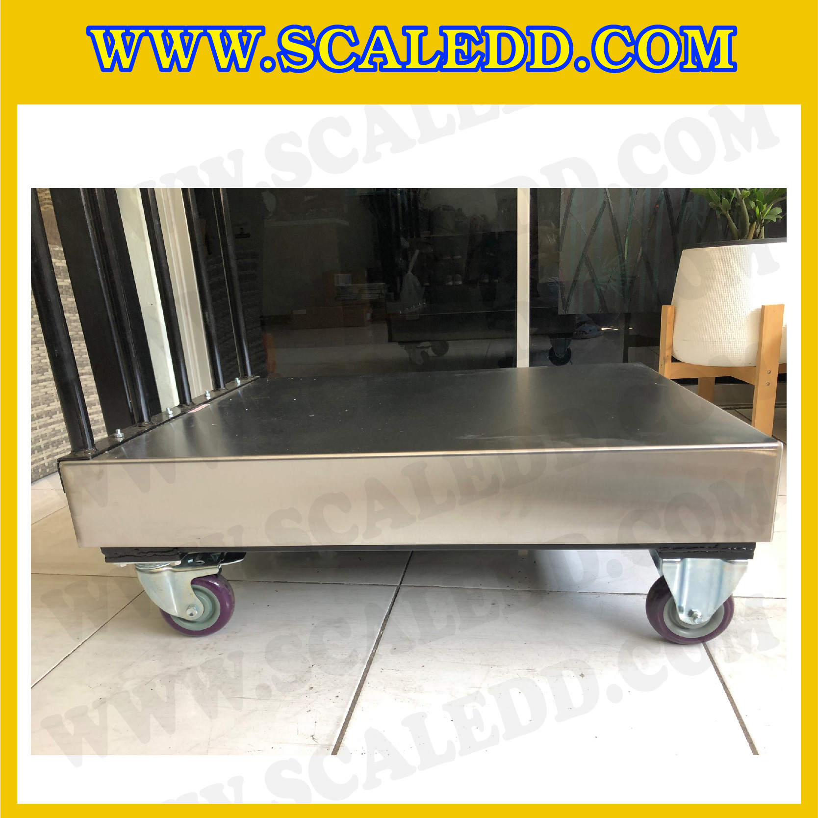 เครื่องชั่งน้ำหนักดิจิตอล IDS709E พิกัด 500kg ค่าละเอียด 0.05kg ยี่ห้อ SDS รุ่น IDS709E แท่นฝาครอบสแตนเลสขนาด 60x80cm. มีล้อเลื่อน และที่กันตก