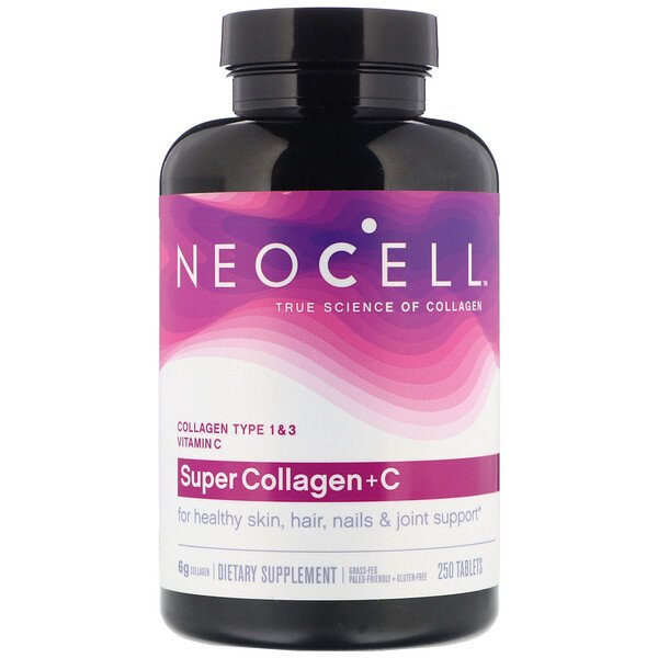 **พร้อมส่ง**ฉลากใหม่ Neocell Super Collagen + C type 1&3 6,000 mg 250 เม็ด บำรุงผิว ผม เล็บและเนื้อเยื่อกล้ามเนื้อต่างๆ ช่วยให้ผิวกระชับ เรียบเนียน