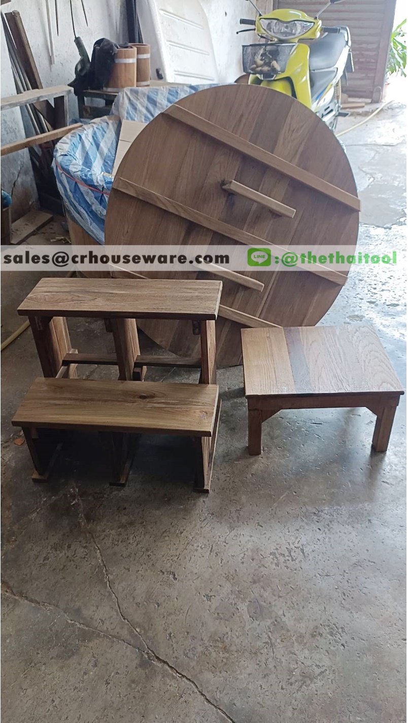 อ่างไม้สปาพร้อมอ่างสแตนเลสด้านใน มีที่นั่งด้านในพร้อมฝาและบันได 013-10080