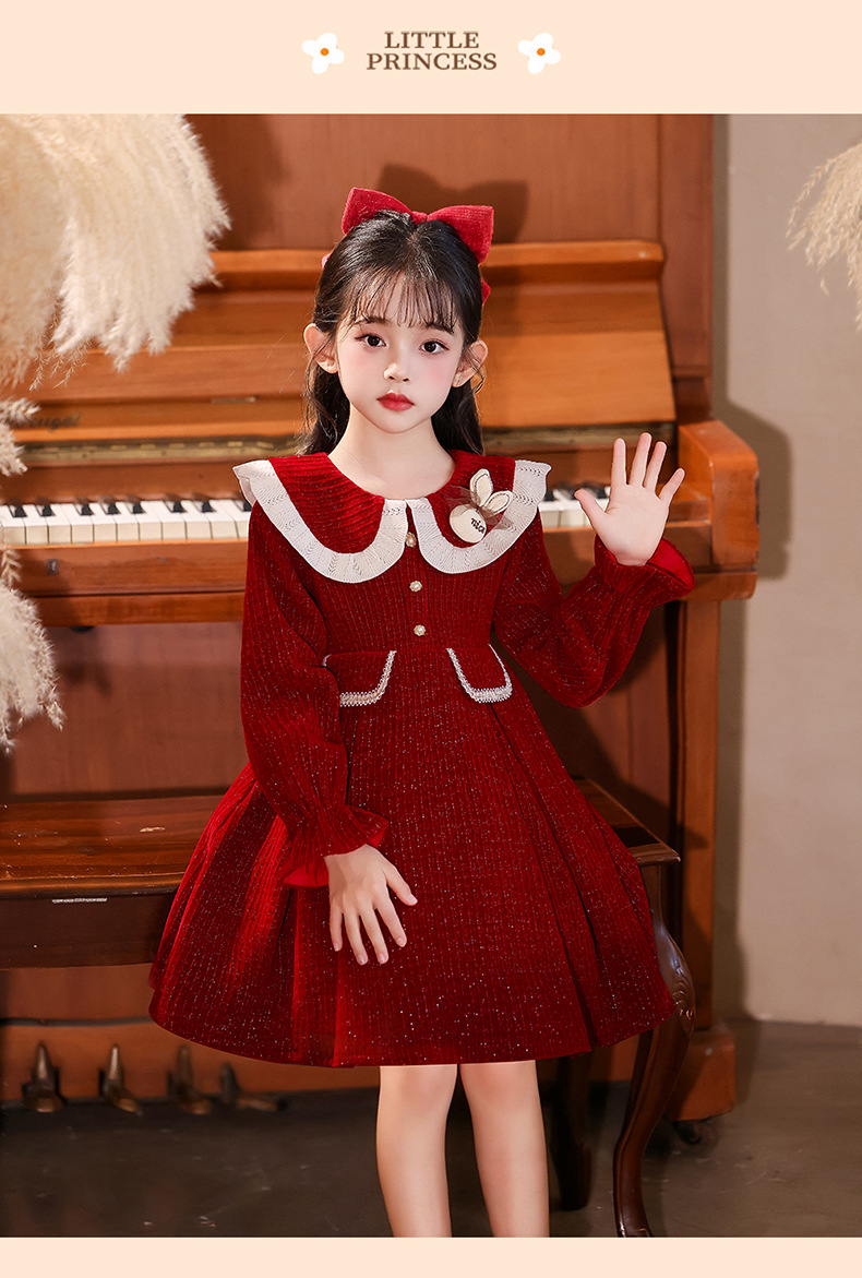 friendly4kid พร้อมส่ง ชุดคริสมาสต์ เดรสสไตล์คุณหนู โลลิต้า