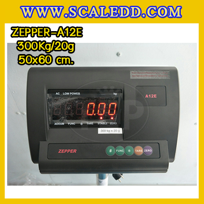 เครื่องชั่งน้ำหนักดิจิตอล พิกัด300kg ความละเอียด20g รุ่น A12 แท่นชั่งขนาด50x60cm