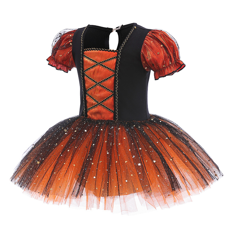 friendly4kid พร้อมส่ง ชุดฮาโลวีน Haloween เด็กหญิงเดรสสั้นแต่งระบาย