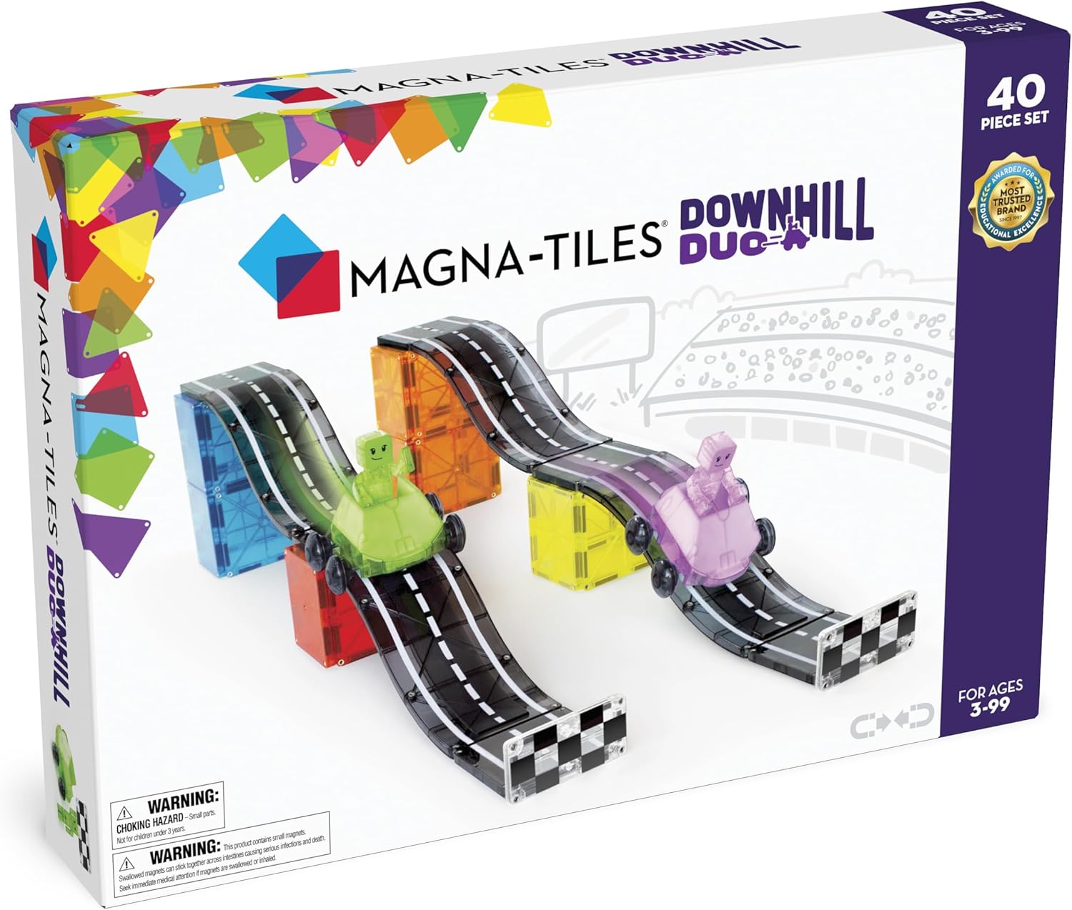 MAGNA-TILES Downhill Duo - 40-Piece Magnetic Construction Set