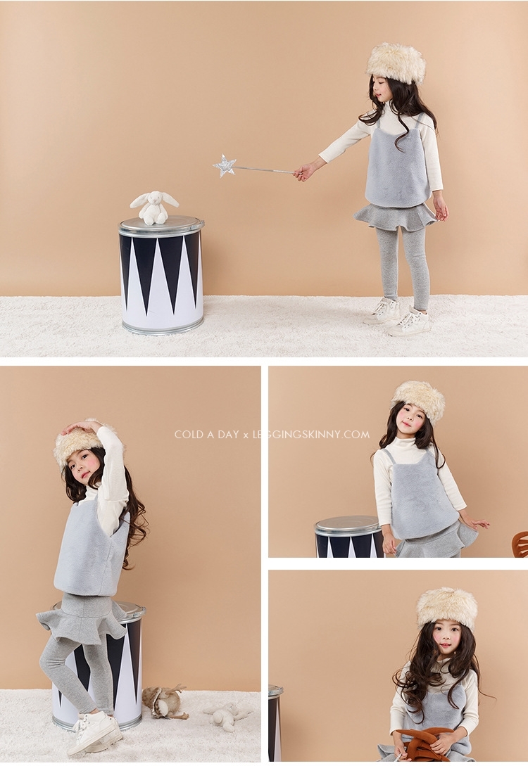 เลกกิ้งกระโปรงบุขนกันหนาวเด็ก มี 3 สี