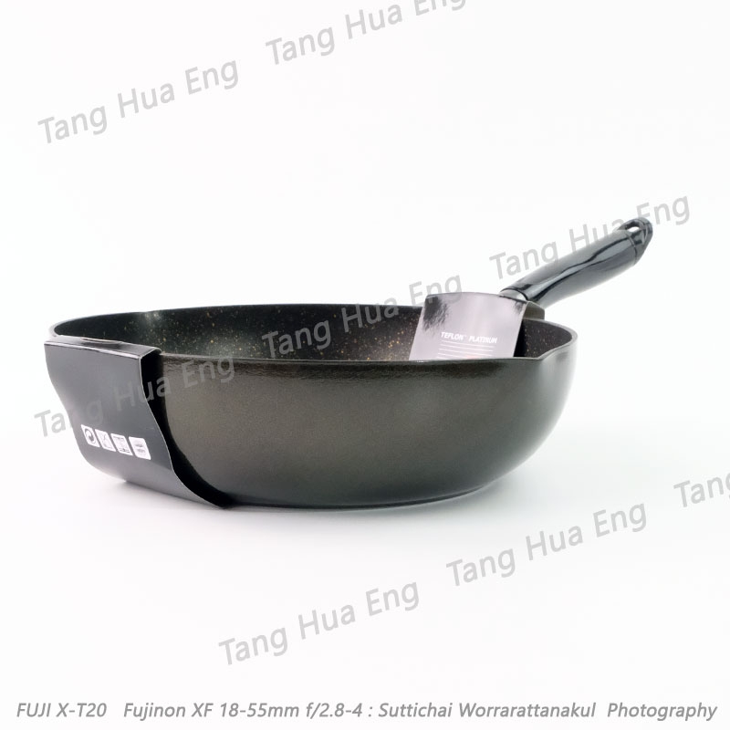 ZEBRA กระทะนอนสติ๊กเคลือบเทฟล่อนลายหินอ่อน Chef Plus IH 28 ซม. ทรงลึก ( Marble ) ตราหัวม้าลาย