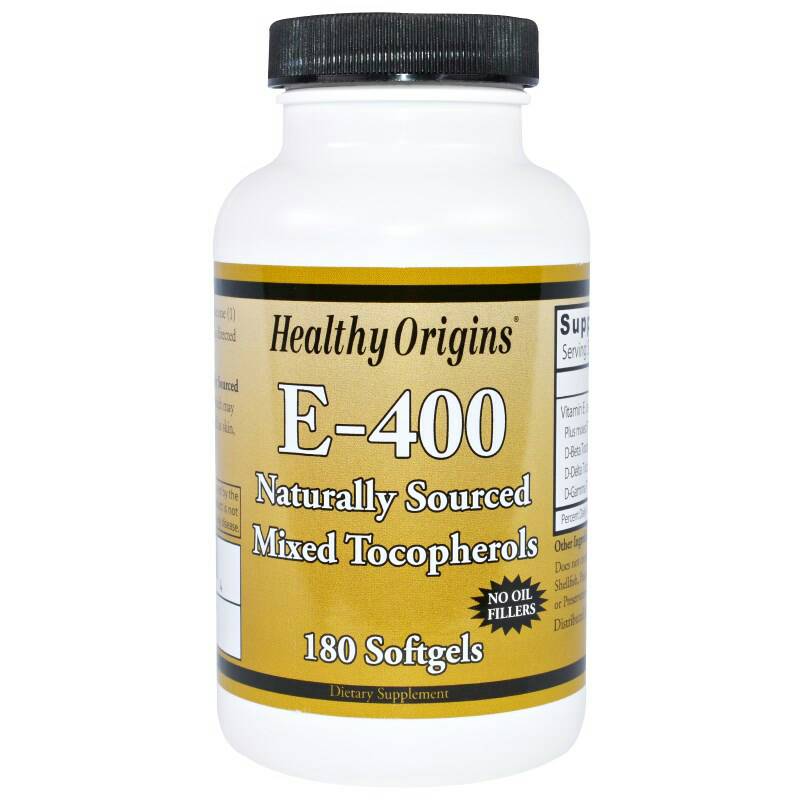 Healthy Origins, E-400, 400 IU, 180 Softgels วิตามินอีจากธรรมชาติ ช่วยป้องกันผิวจากการไหม้เกรียม ริ้วรอยเหี่ยวย่น ช่วยให้แลดูอ่อนกว่าวัย และเป็นสารต้านอนุมูลอิสระชั้นเยี่ยม