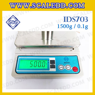 เครื่องชั่งดิจิตอล พิกัด 1500g x 0.1g เครื่องชั่งน้ำหนัก1500กรัม เครื่องชั่งดิจิตอล1500กรัม ตาชั่ง1500 กรัม ยี่ห้อ SDS รุ่น IDS703