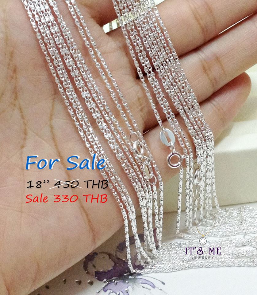 สร้อยเงินแท้ ลายปล้องอ้อยตัดลาย รอบเส้น (งานอิตาลี)