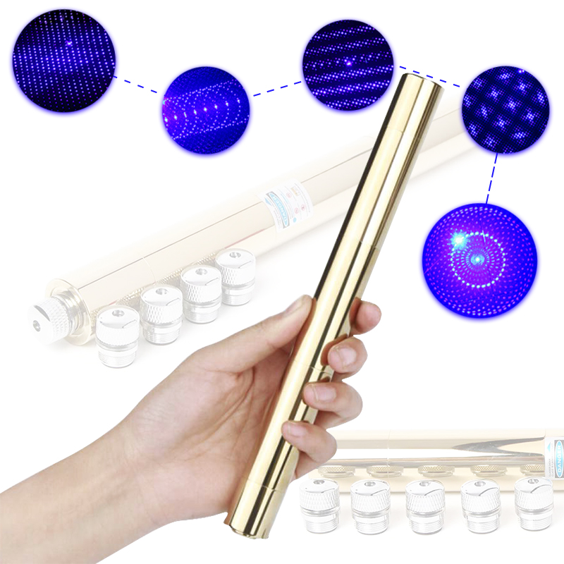 Super Blue Laser แท่งยาว (5W) สีทอง classic