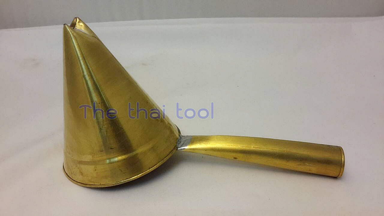 กรวยทำขนมฝอยทอง - ขนาดใหญ่ ทำจากทองเหลือง 016-FTC-B Foi thong mold. 016-FTC-B