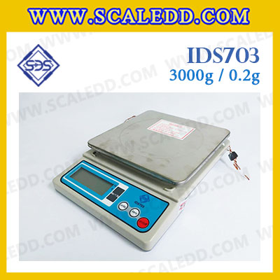 เครื่องชั่งดิจิตอล พิกัด 3000g x 0.2g เครื่องชั่งน้ำหนัก3000กรัม เครื่องชั่งดิจิตอล3000กรัม ตาชั่ง3000กรัม ยี่ห้อ SDS รุ่น IDS703