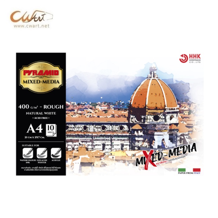 สมุด Pyramid Mixed-Media 400g 10แผ่น A4