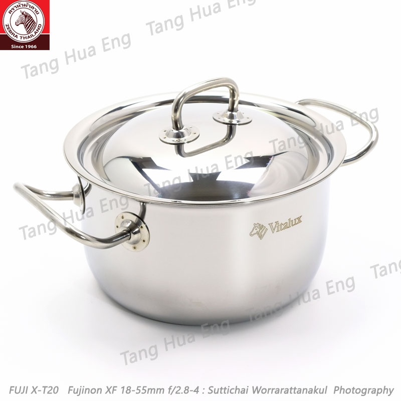 Zebra หม้อหุงต้มสเตนเลส Vitalux 3 ชั้น ขนาด 20 ซม. ตราหัวม้าลาย