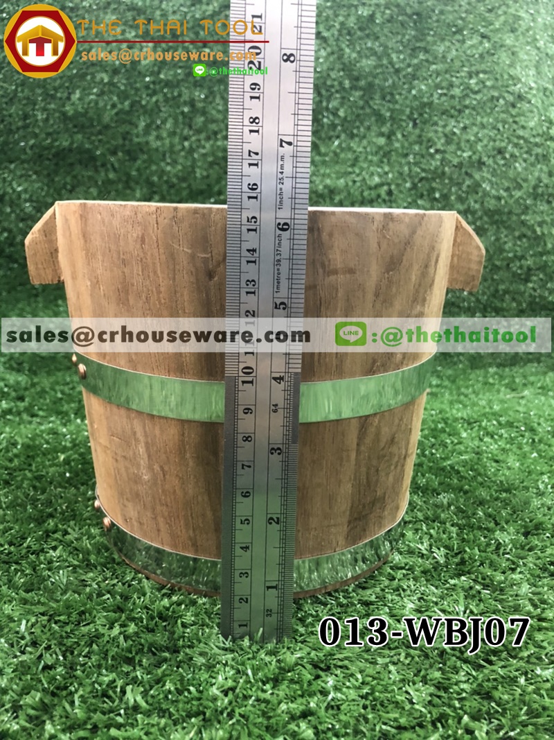 ถังไม้พร้อมถังใส่น้ำแข็งสเตนเลสด้านใน รหัสสินค้า 013-WBJ07