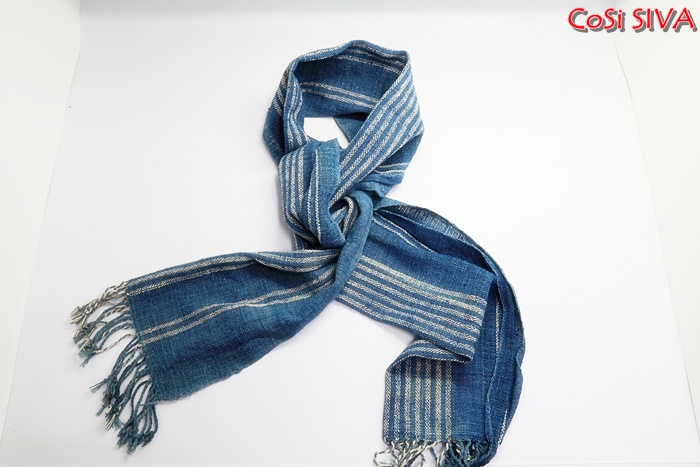 ผ้าพันคอผ้าฝ้ายย้อมคราม(Scarf - cotton dyeindigo