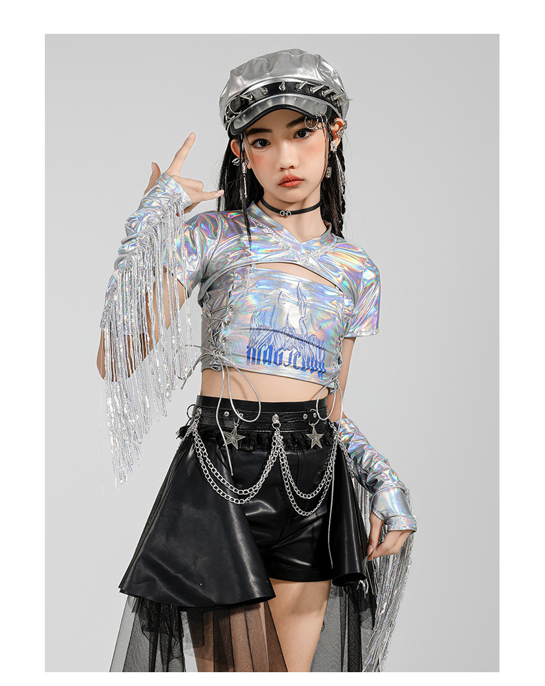 friendly4kid ชุดเต้น HipHop Kidsเสื้อ+กางเกงหางปลา jazz dance kids