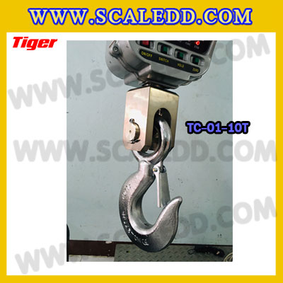 ตาชั่งแขวน10ตัน เครื่องชั่งแขวน10ตัน เครื่องชั่ง10ตัน เครื่องชั่งแขวนดิจิตอล10ตัน พิกัด 10ตัน ค่าละเอียด 5กิโลกรัม ตะขอหมุนได้360องศา เครื่องชั่งแขวนยี่ห้อTIGER รุ่น TC-01