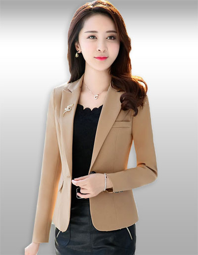 เสื้อสูทผู้หญิงแขนยาวสีเบจแบบสวยหรู มี 4 ไซส รหัส 2157