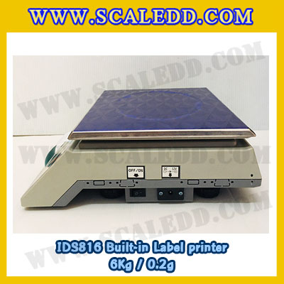 เครื่องชั่งดิจิตอล พิกัดน้ำหนัก 6kg Built-in Label printer ยี่ห้อ SDS รุ่น IDS816 ค่าละเอียด 0.2g