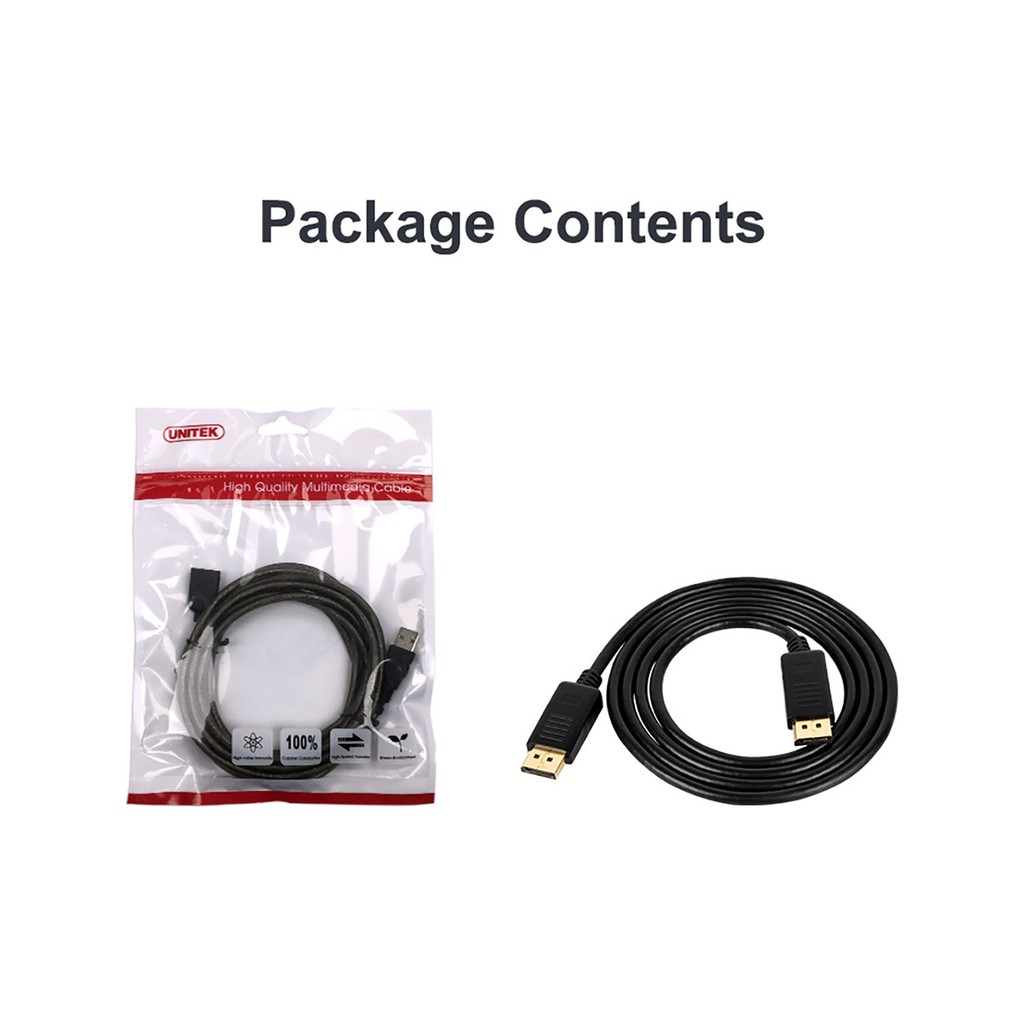สาย DisplayPort 1.2 Cable รองรับความละเอียด 4K/60Hz by Unitek