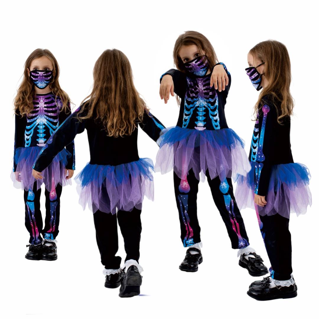 friendly4kid พร้อมส่ง ชุดฮาโลวีน haloween โครงกระดูก ผ้าคลุม