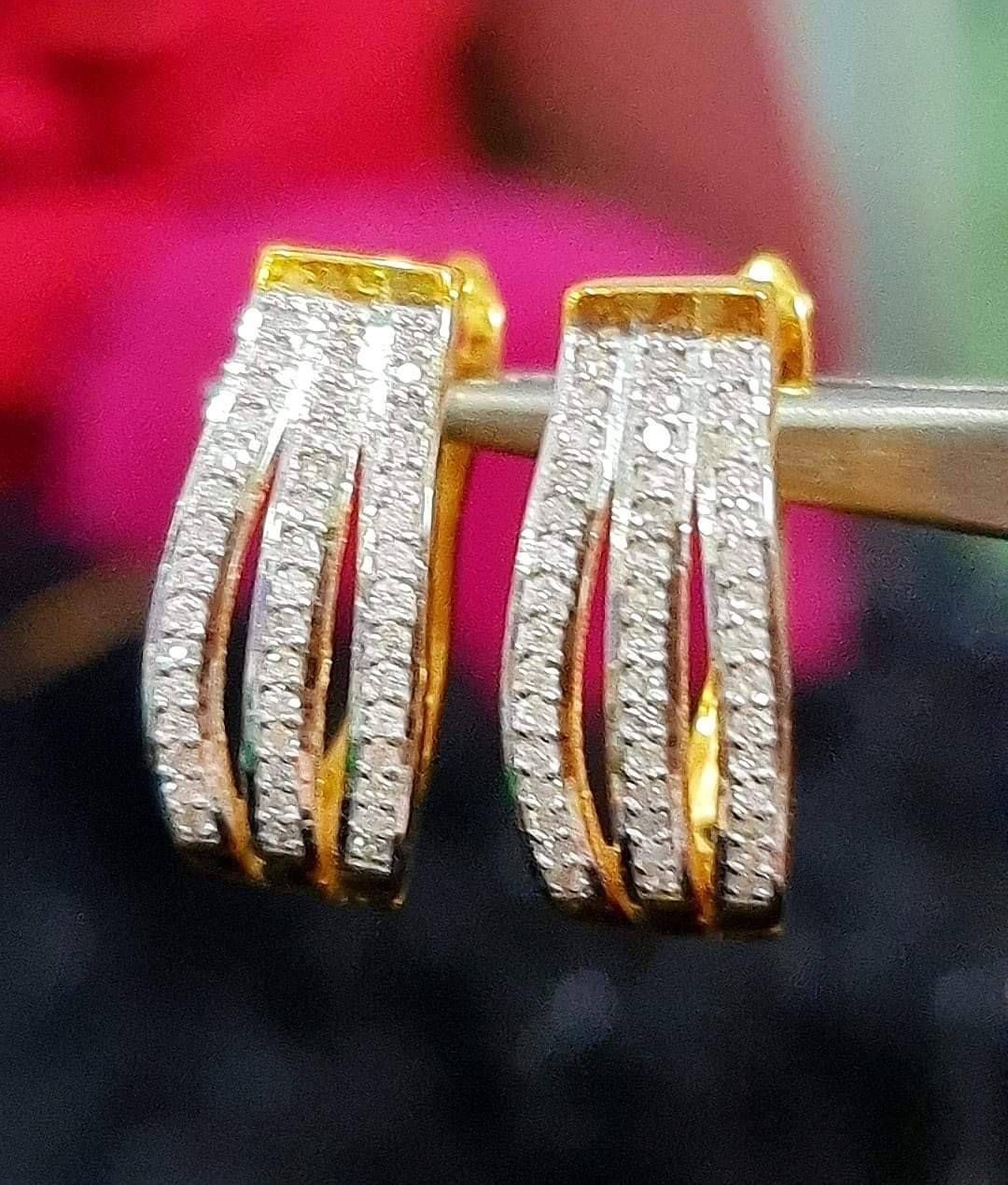 พร้อมส่งและสั่งผลิตต่างหูเพชร แต่งงาน หมั้น ใส่เที่ยว ออกงาน ทองคำ 9K เพชรแท้ 0.30 กะรัต 90 เม็ด ราคาถูกมาก ส่งฟรี