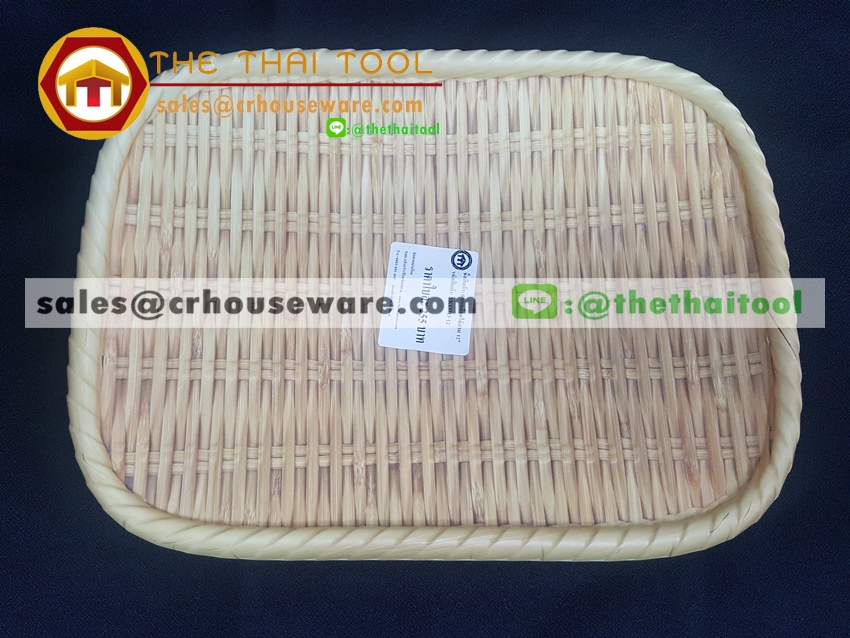 ถาดเหลี่ยม 12 นิ้ว ลายไม้สาน รหัส : NK13713-12 Melamine tray square shape weave design 12 inches Code : NK13713-12