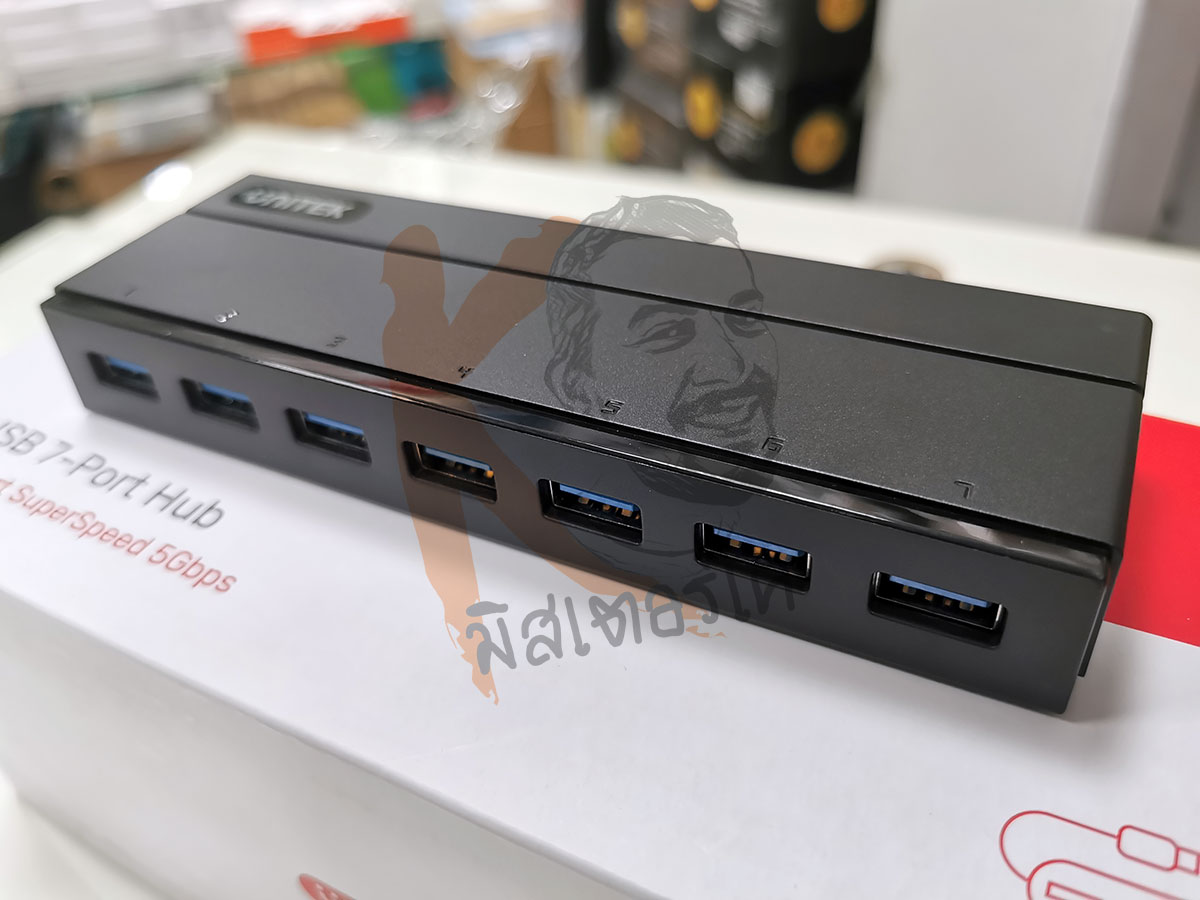 USB3.0 5Gbps HUB 7 Port + Adapter 12V/3A by Unitek