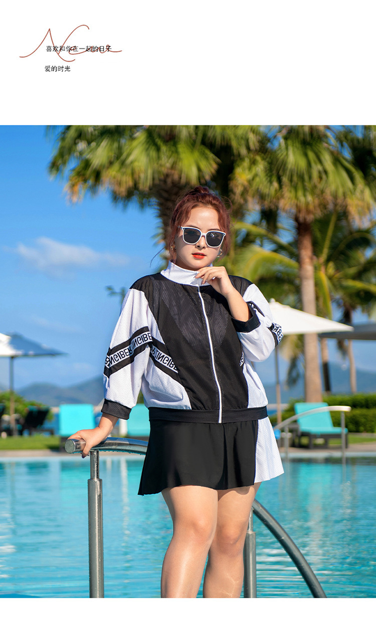 ชุดว่ายน้ำคนอ้วนเซต 3 ชิ้น 6xl รอบอก44-50 รอบเอว36-42 สะโพก 42-52 นิ้วกระโปรงยาว 17 เสื้อตัวนอกฟรีไซส์ ได้ถึง 60 นิ้วค่ะ งานดีมากก แบบสวยสุดๆค่ะ