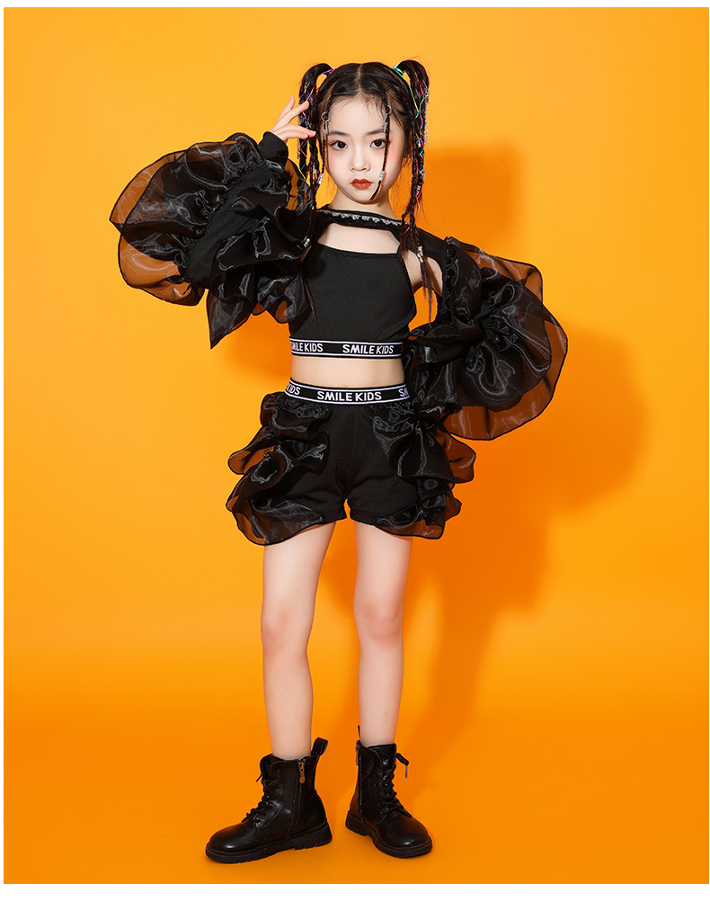 พร้อมส่ง***ชุดเต้น เสื้อแขนพองฟู ฟรุ้งฟริ้ง +กางเกงขาสั้น